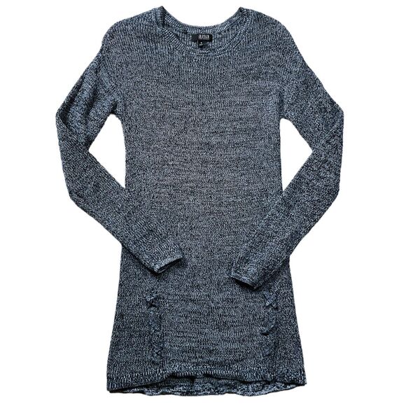 ana Womens Sweater Top size Small Gray Pullover Tunic Short Dress Cotton Stretch - Picture 1 of 10